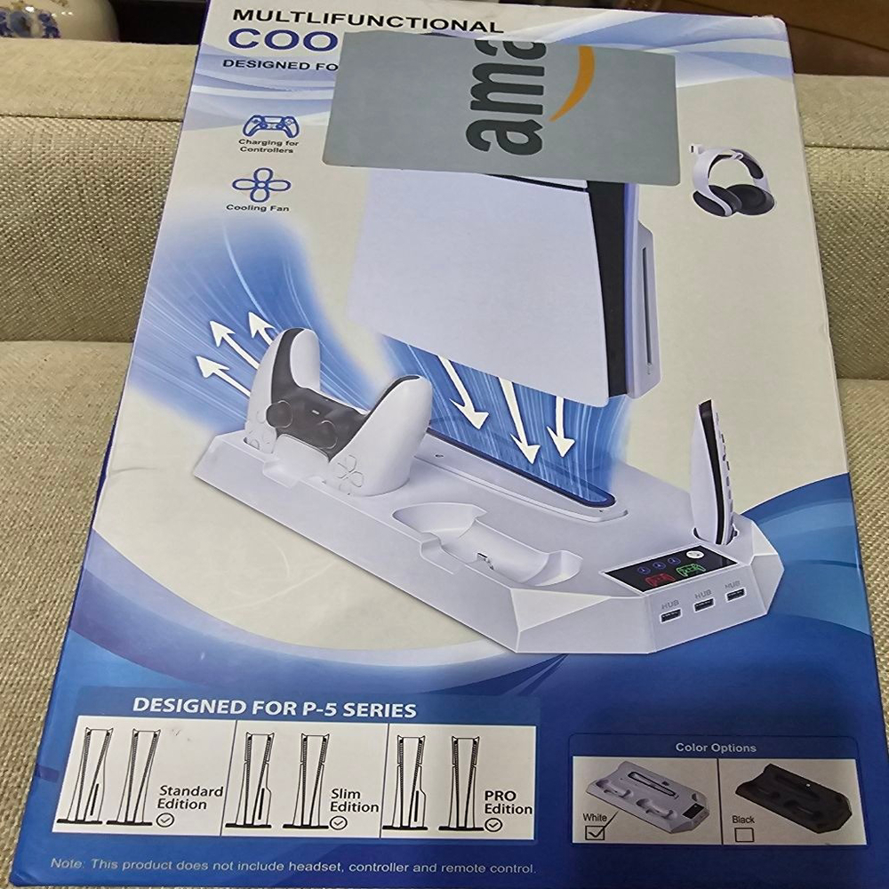 Unbranded PS5 Controller Charging & Cooling Station One Size White